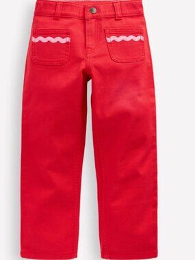 Mini Boden Patch Pocket Pants in Poppy Red, size 3-4yr